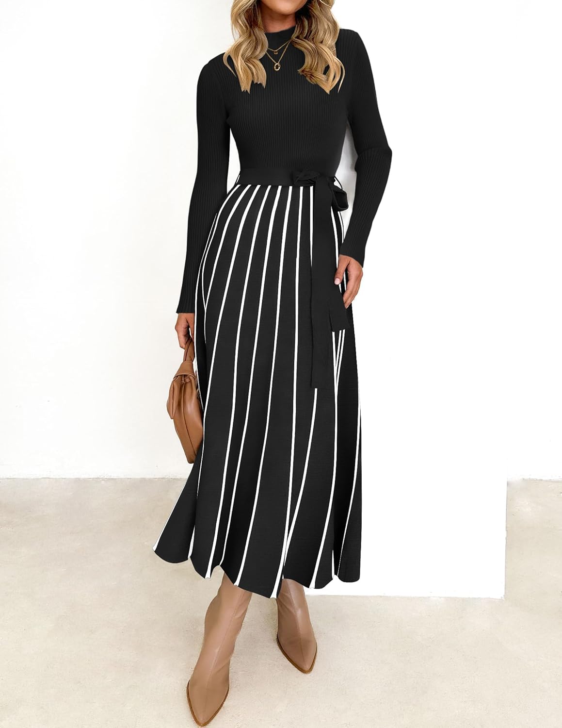On Sale🔥Womens Fall / Winter Trendy Solid Color Sweater Dress