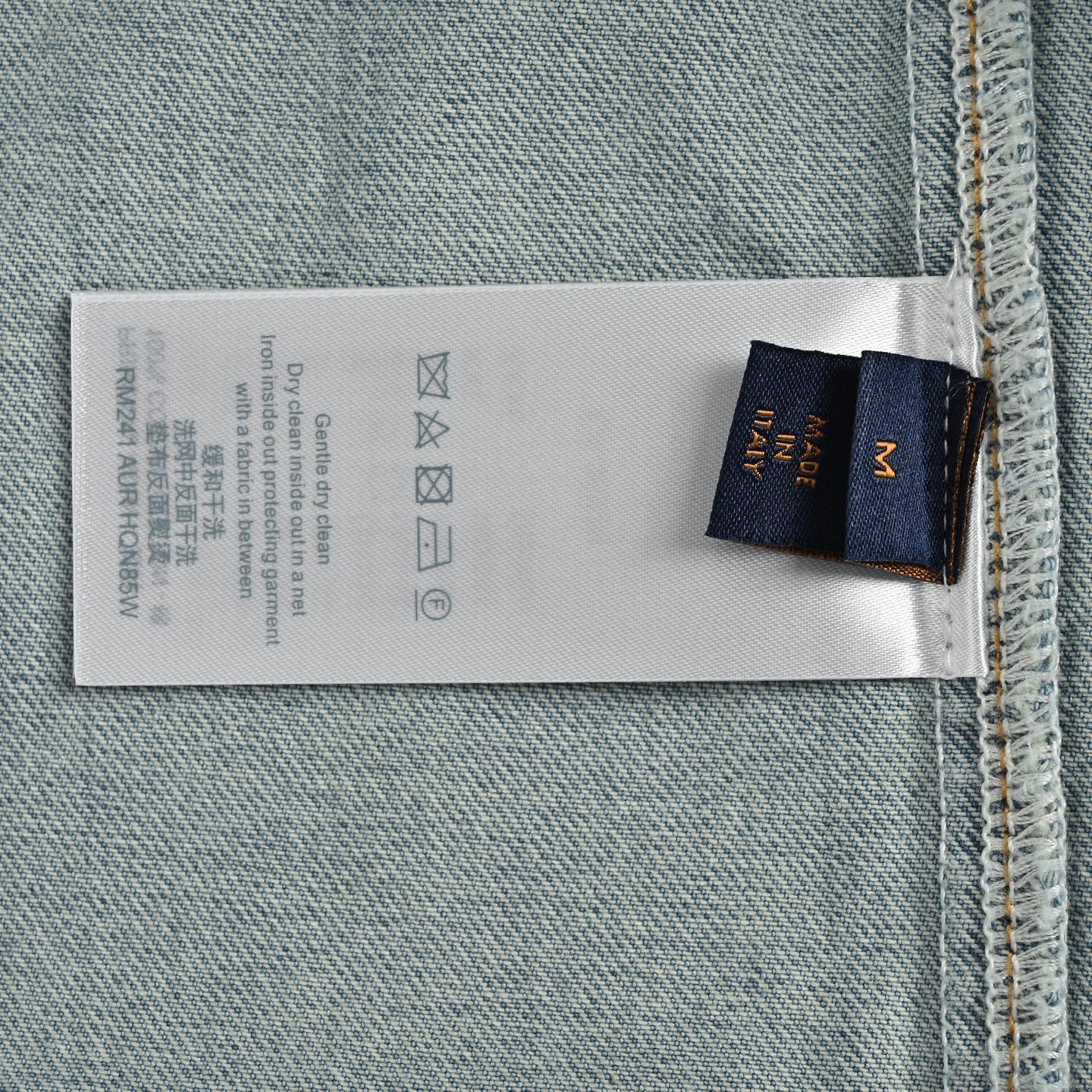 Louis Vuitton 25ss pocket embroidered denim short-sleeved shirt