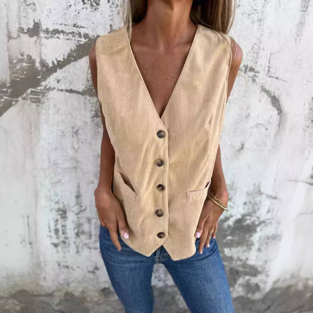Solid Color Sleeveless Casual Vest Top