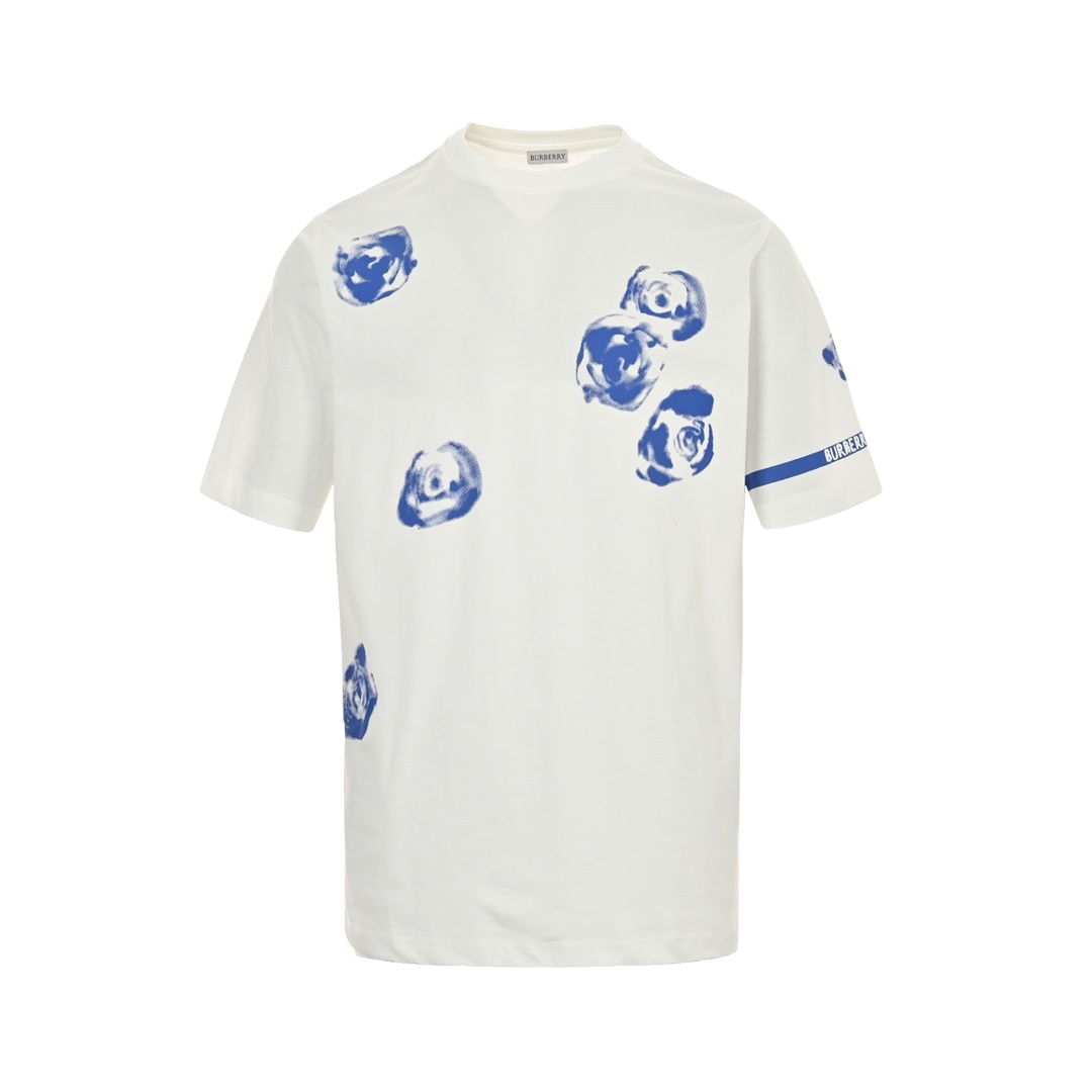 Burberry 24ss rose print short sleeve