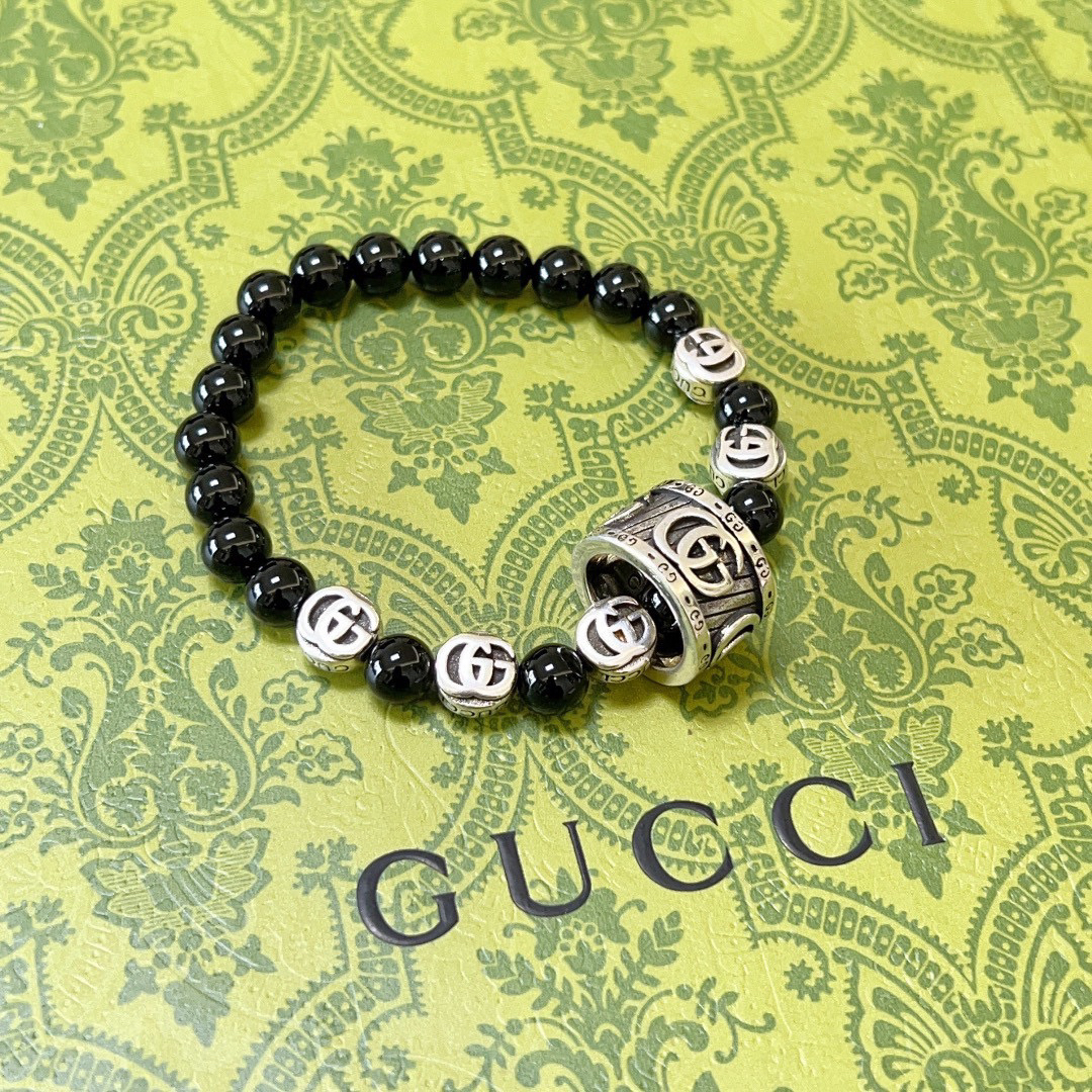 Gucci Black Onyx Ring Vintage Bracelet