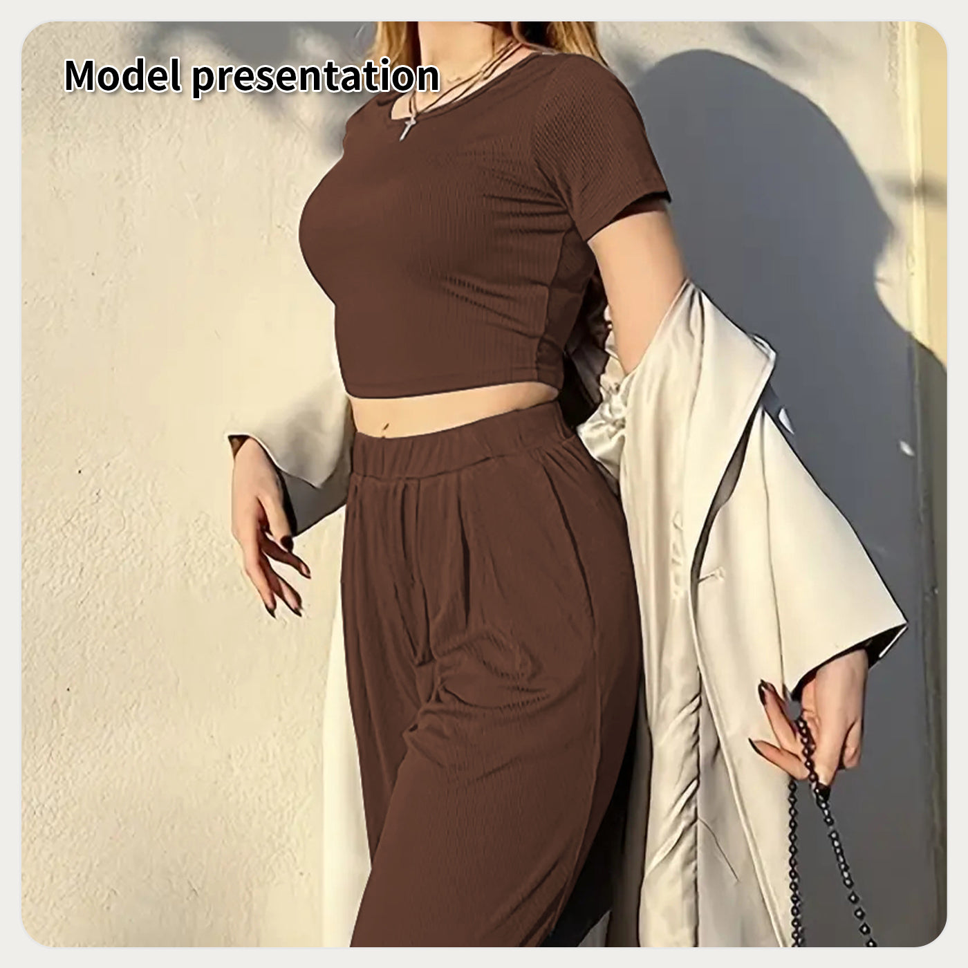 Simple Solid Color Suit for Women's Fashion