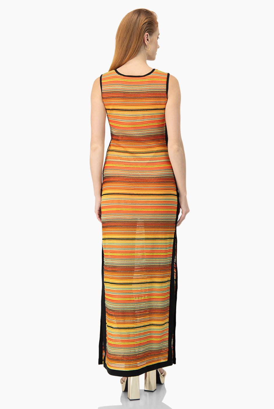 Maxi vestido tejido sin mangas