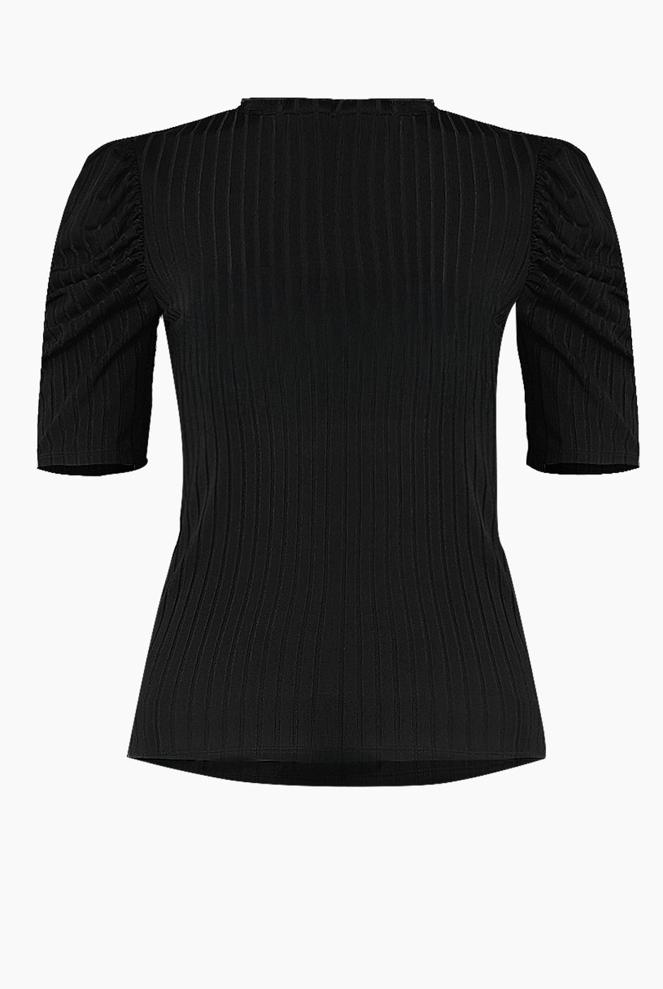 Blusa negra de hombro abullonado