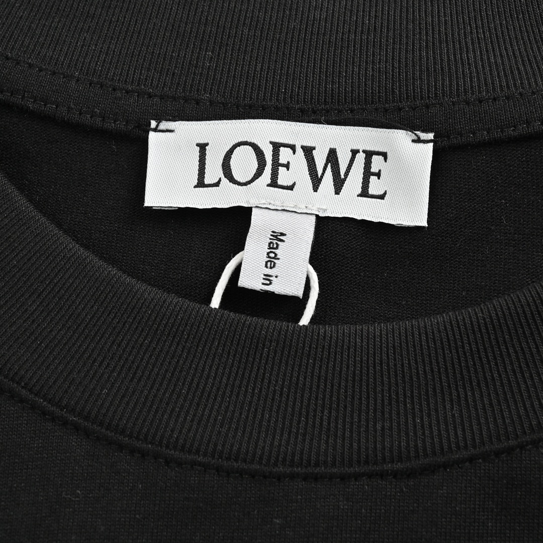 Loewe embossed logo leather patch pocket short sleeve