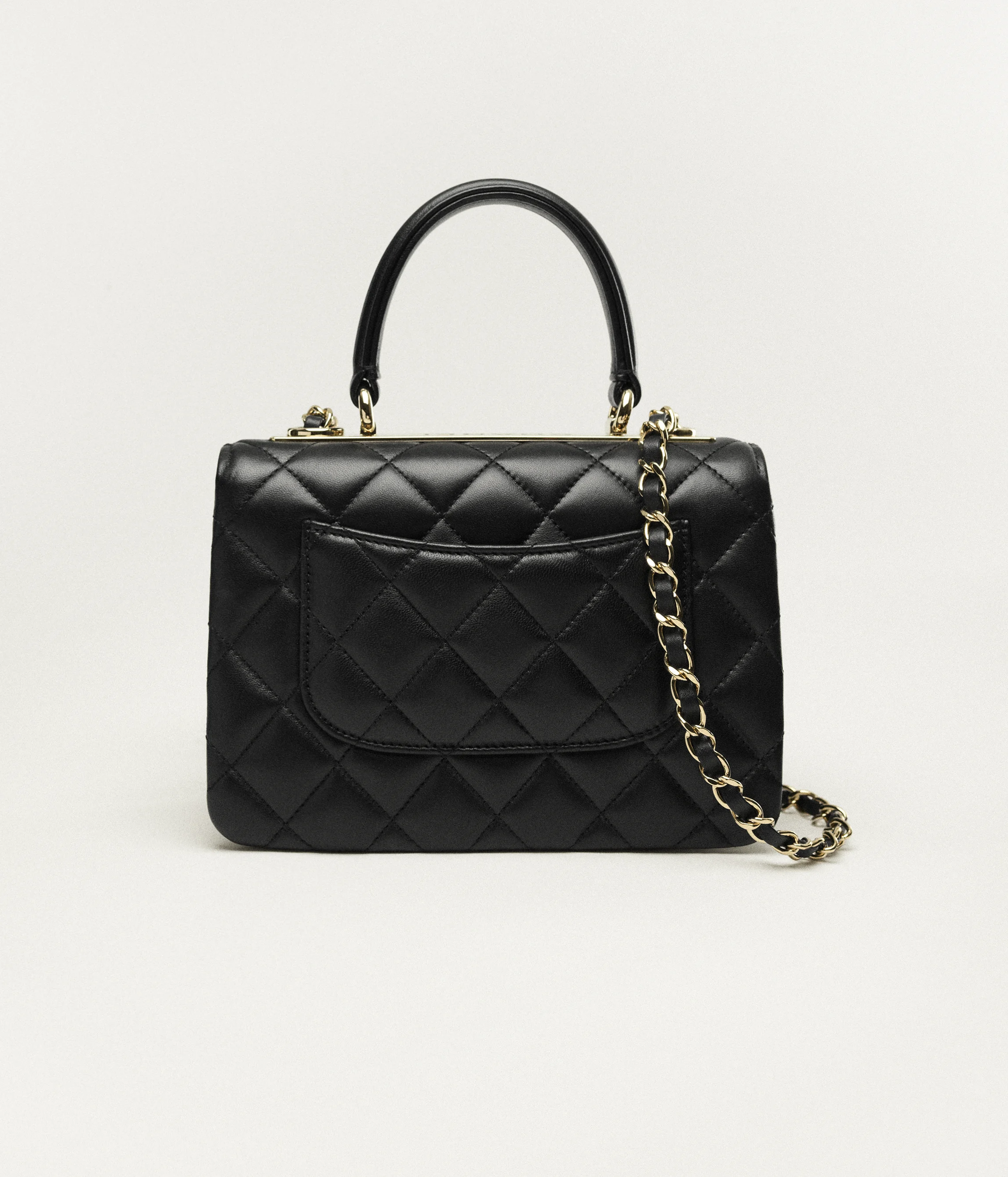 Chanel Mini Flap Bag with Top Handle Lambskin & Gold-Tone Metal Black AS4654-Y60767-94305