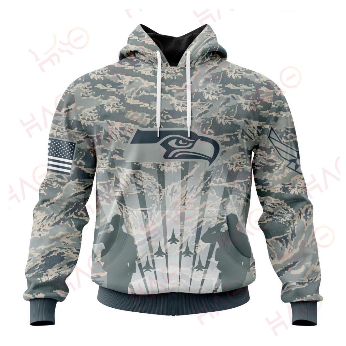 SEATTLE SEAHAWKS 3D HOODIE US AIR FORCE