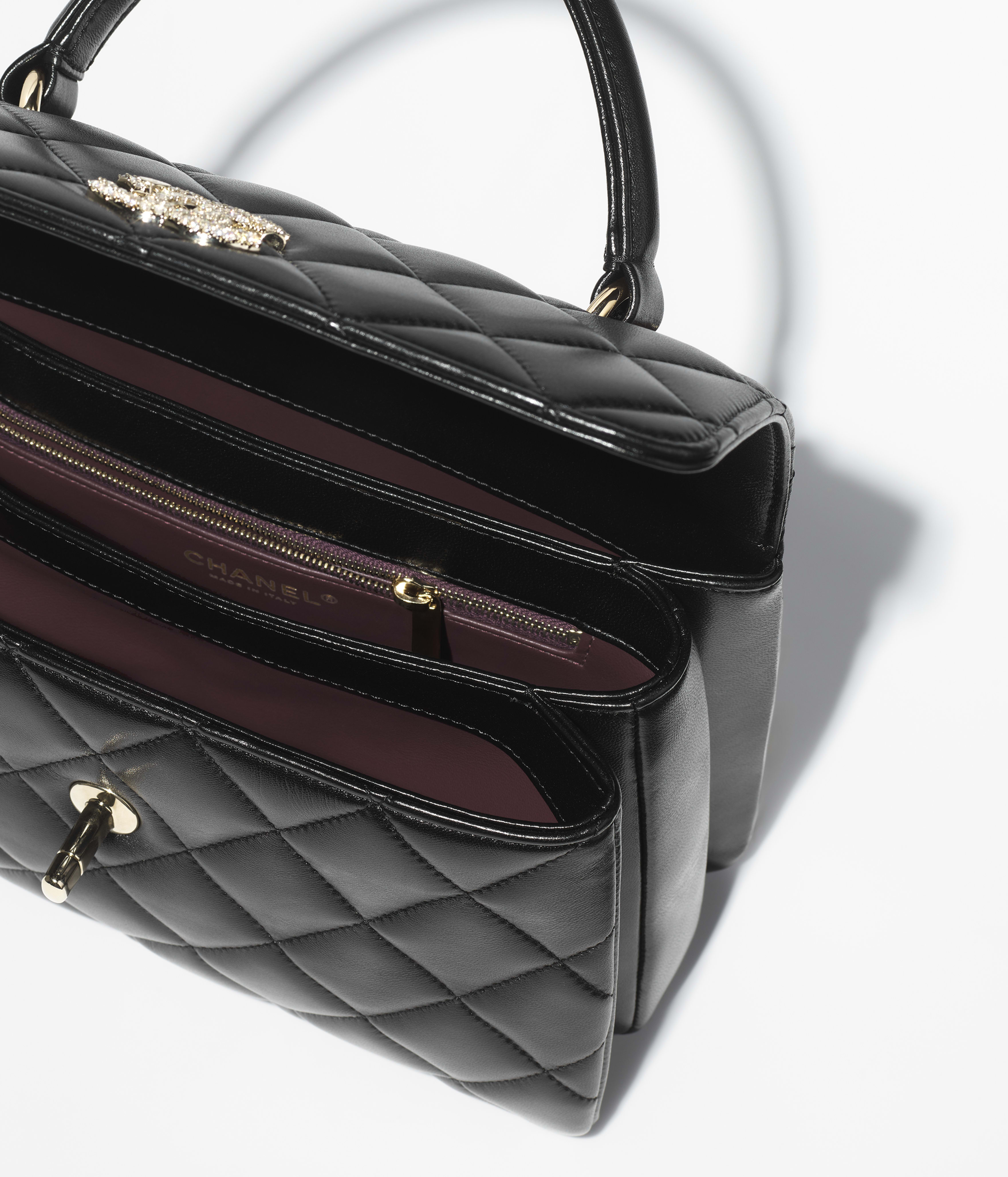 Chanel Flap Bag with Top Handle Lambskin, Strass & Gold-Tone Metal Black AP4323-B16717-94305