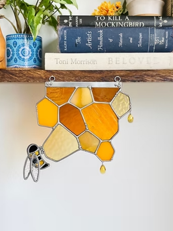 ✨ Handcrafted Stained Glass Art Collection – Nature’s Beauty in Every Piece! 🌿🐝🦇
