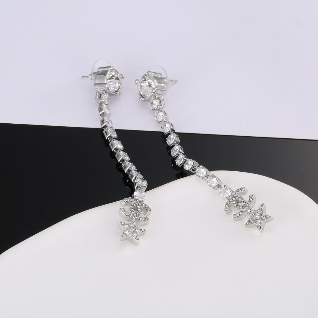 Chanel Star Long Earrings