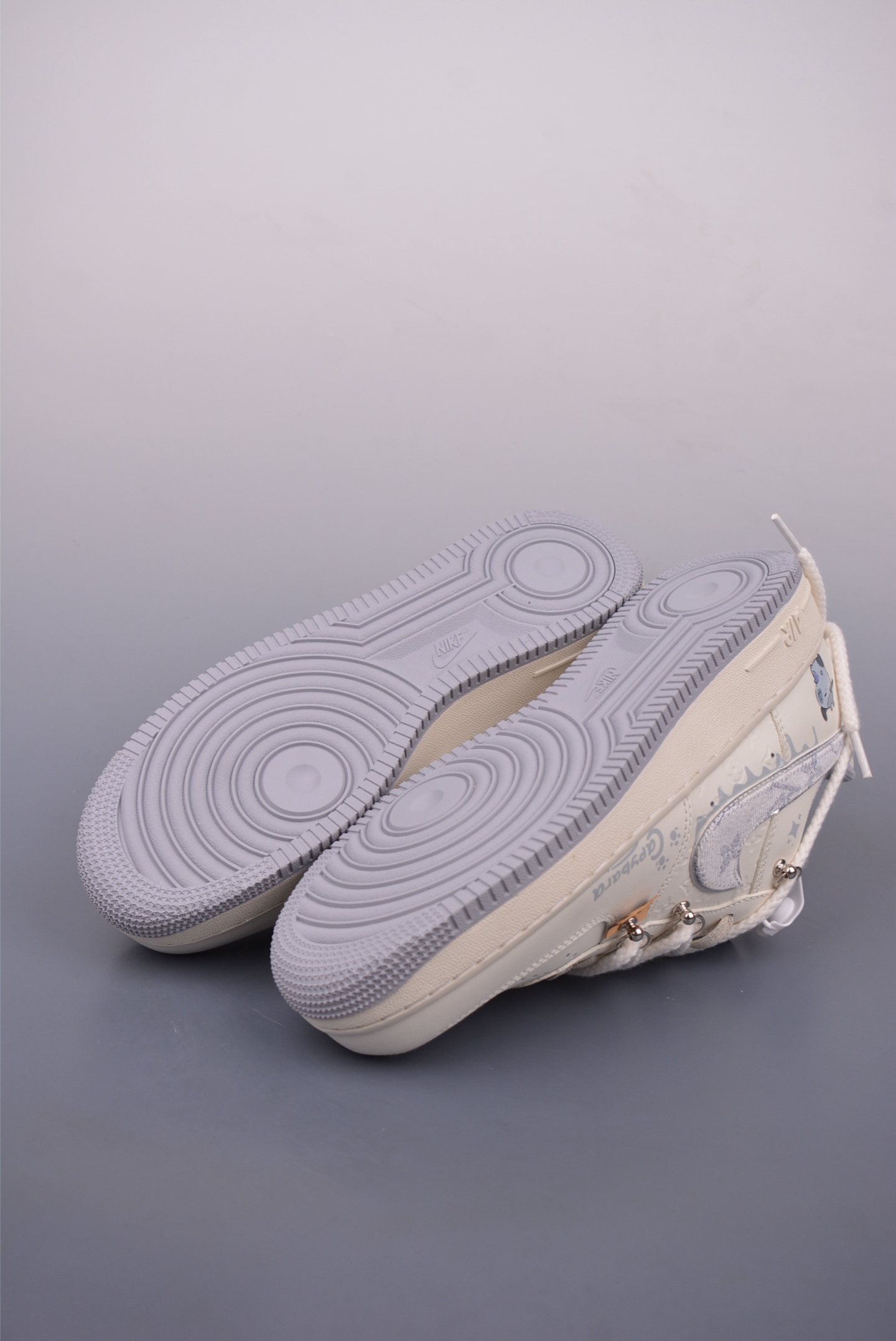 LV x Nike Air Force 1 07 Low Sneakers Thick Rope Straps Beige Capybara LV0506-220