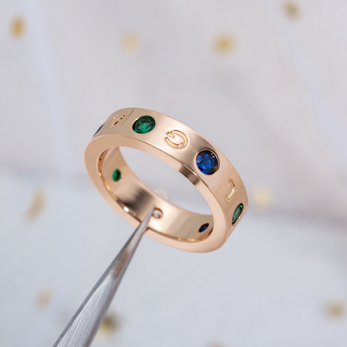 Bulgari logo diamond ring