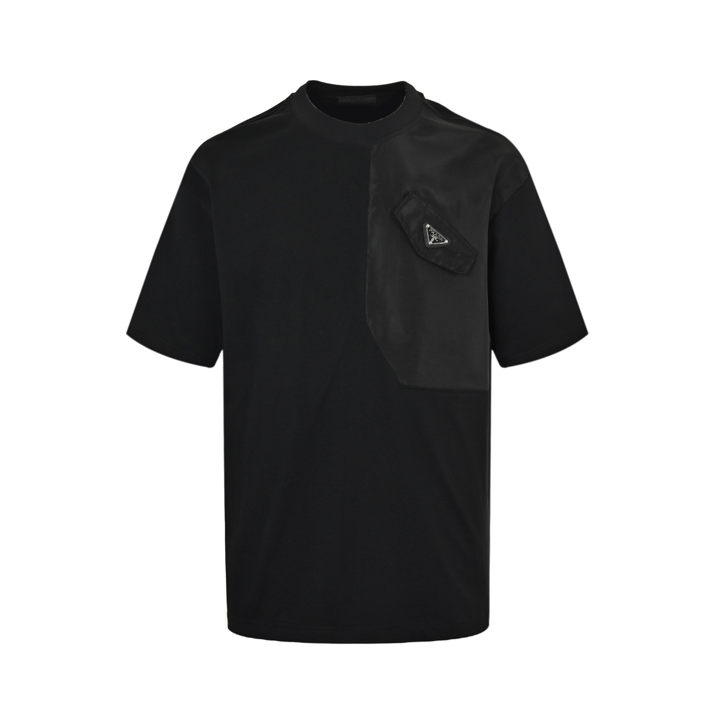 Prada 25ss triangle logo nylon pocket patchwork short sleeves