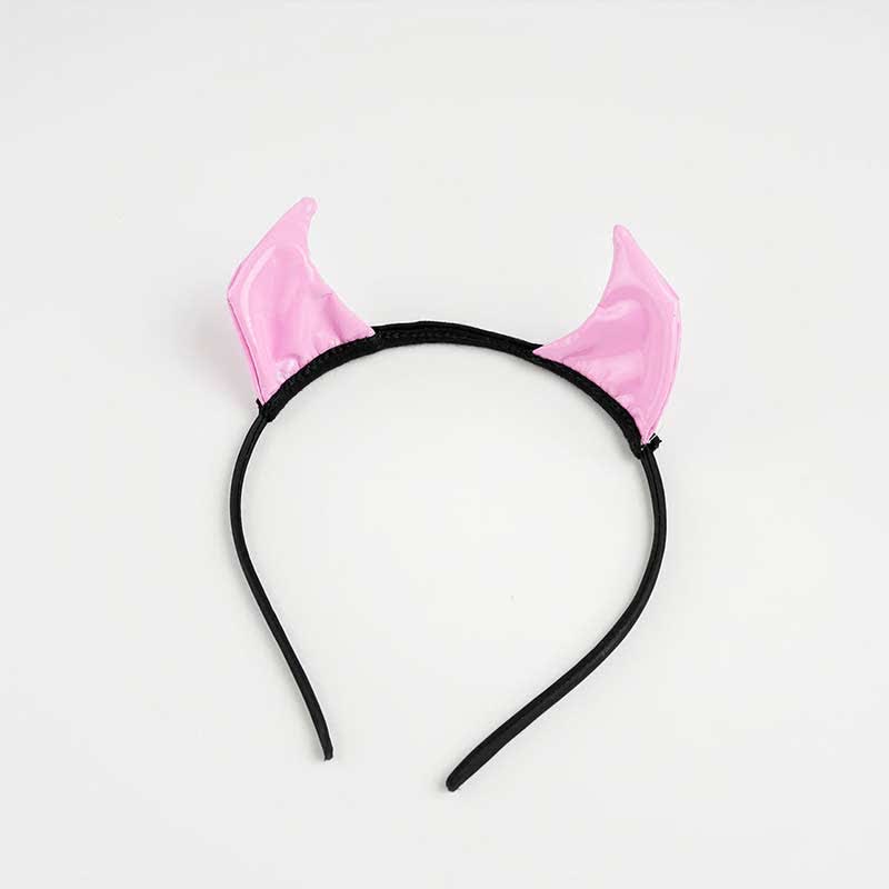 Cosplay Little Devil Colorblock PU Bikini Lingerie Set
