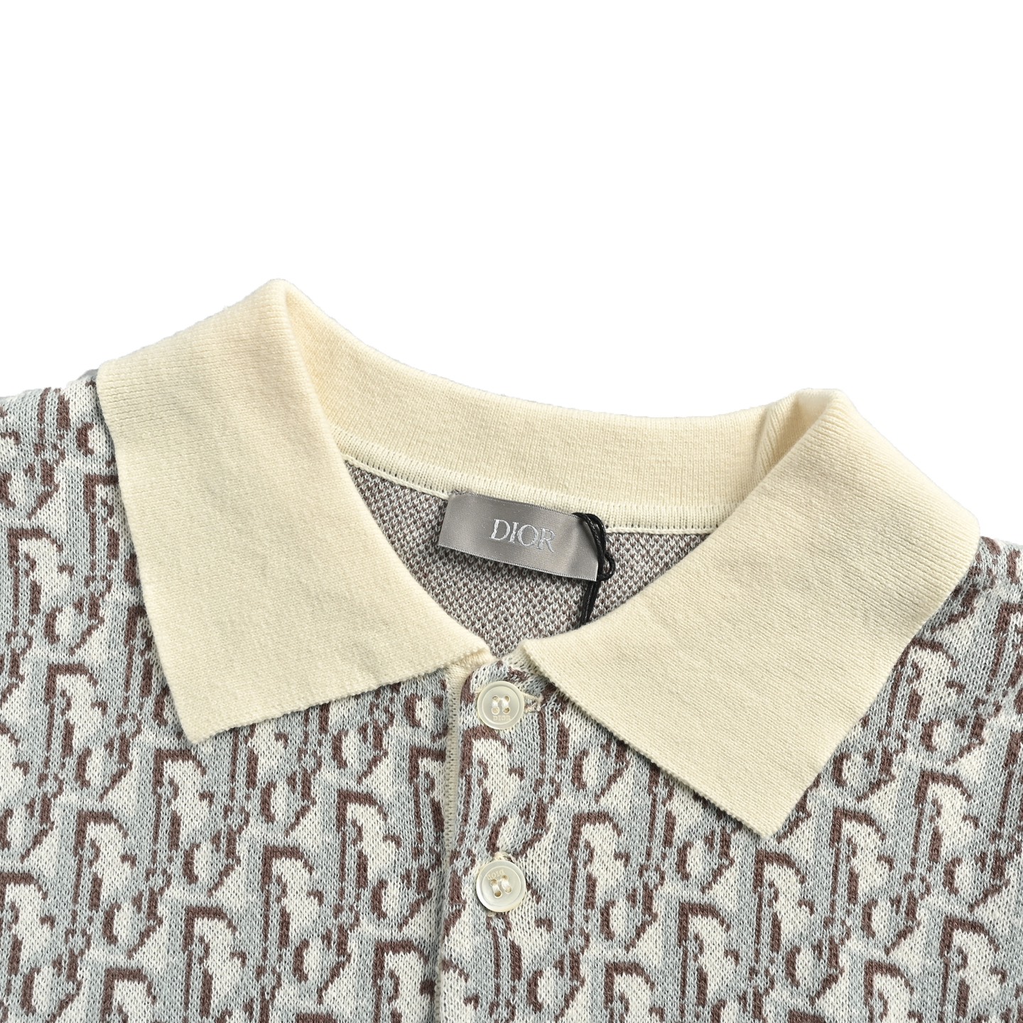 Dior classic monogram jacquard knitted Polo short sleeve