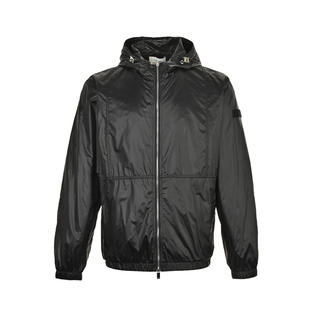 Dior 24Fw jacquard silk hooded jacket with sleeve badge