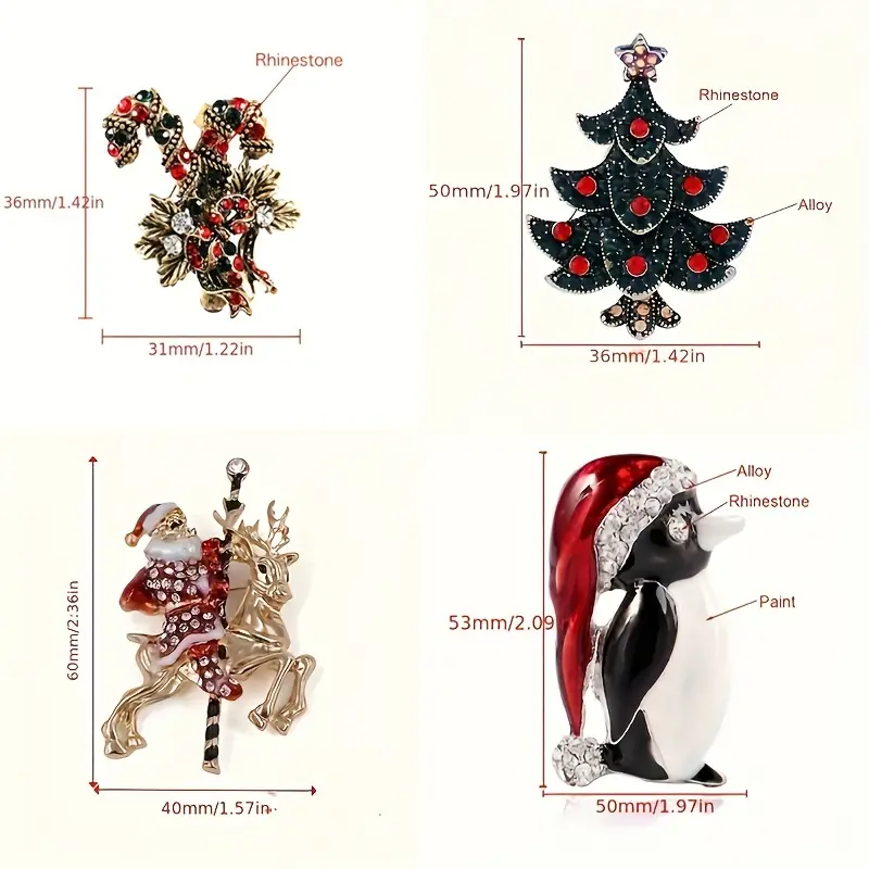 🎄🎅 Early Christmas Sale 50% OFF - Cute Christmas Themed Brooches Snowman, Reindeer, and Christmas Tree