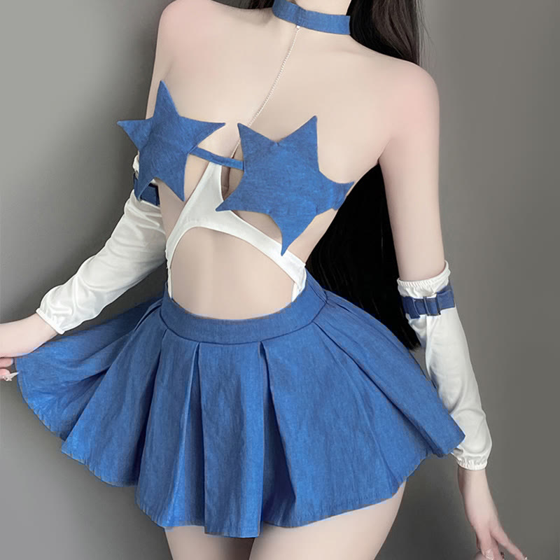 Sexy Star Tube Open-crotch Jumpsuit Skirt Lingerie