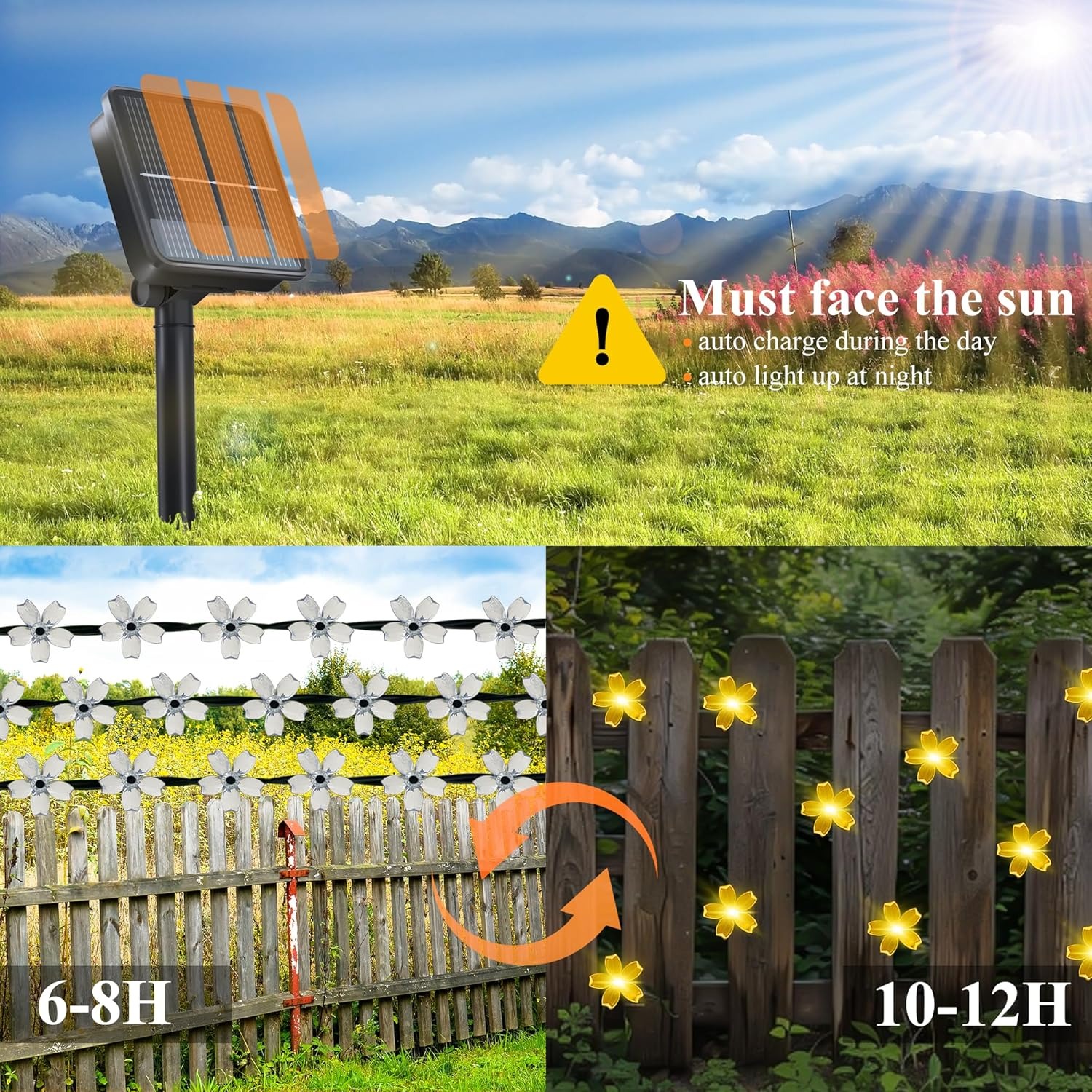 Solar Flower String Lights Outdoor✨✨✨