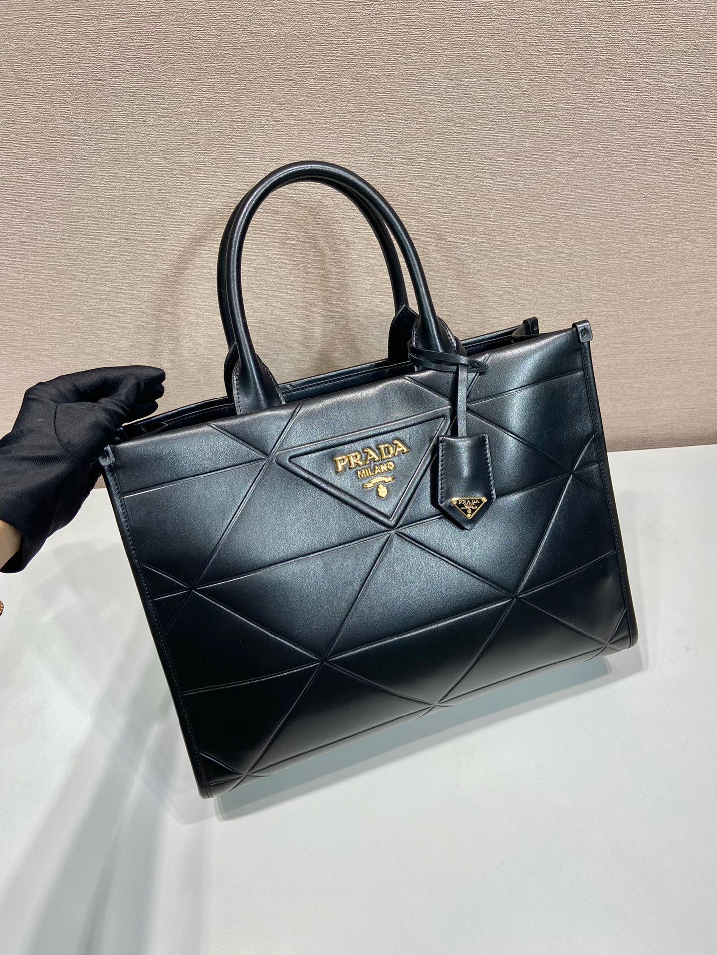 Prada Triangular Diamond Tote Bag Medium 1BC378