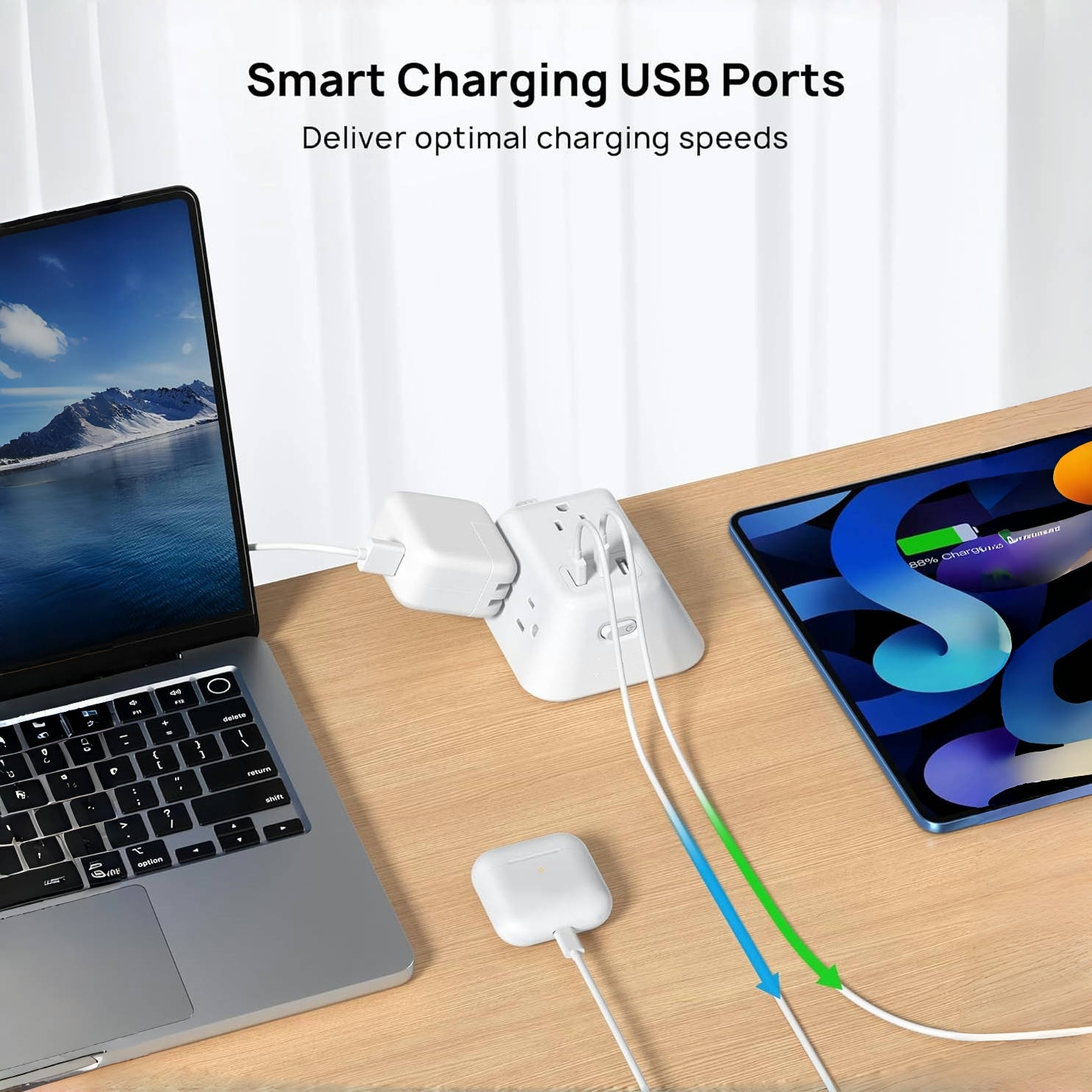 🔥On Sale🔥Desk Clamp Power Strip With Surge Protector and 5 AC Outlets and 3 USB Ports