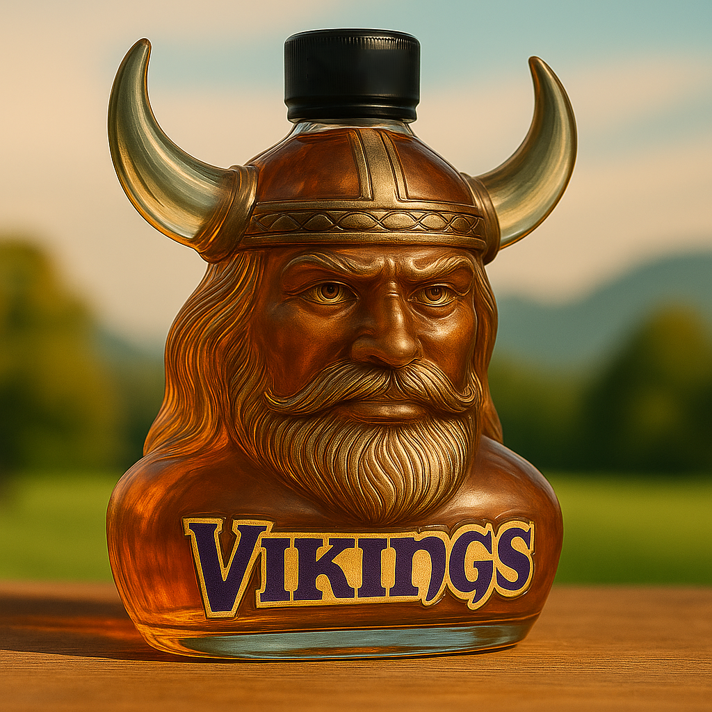 Minnesota Vikings Viking Head Whiskey Bottle