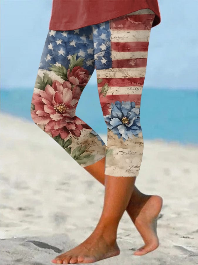 Women's Independence Day Printed Leggings