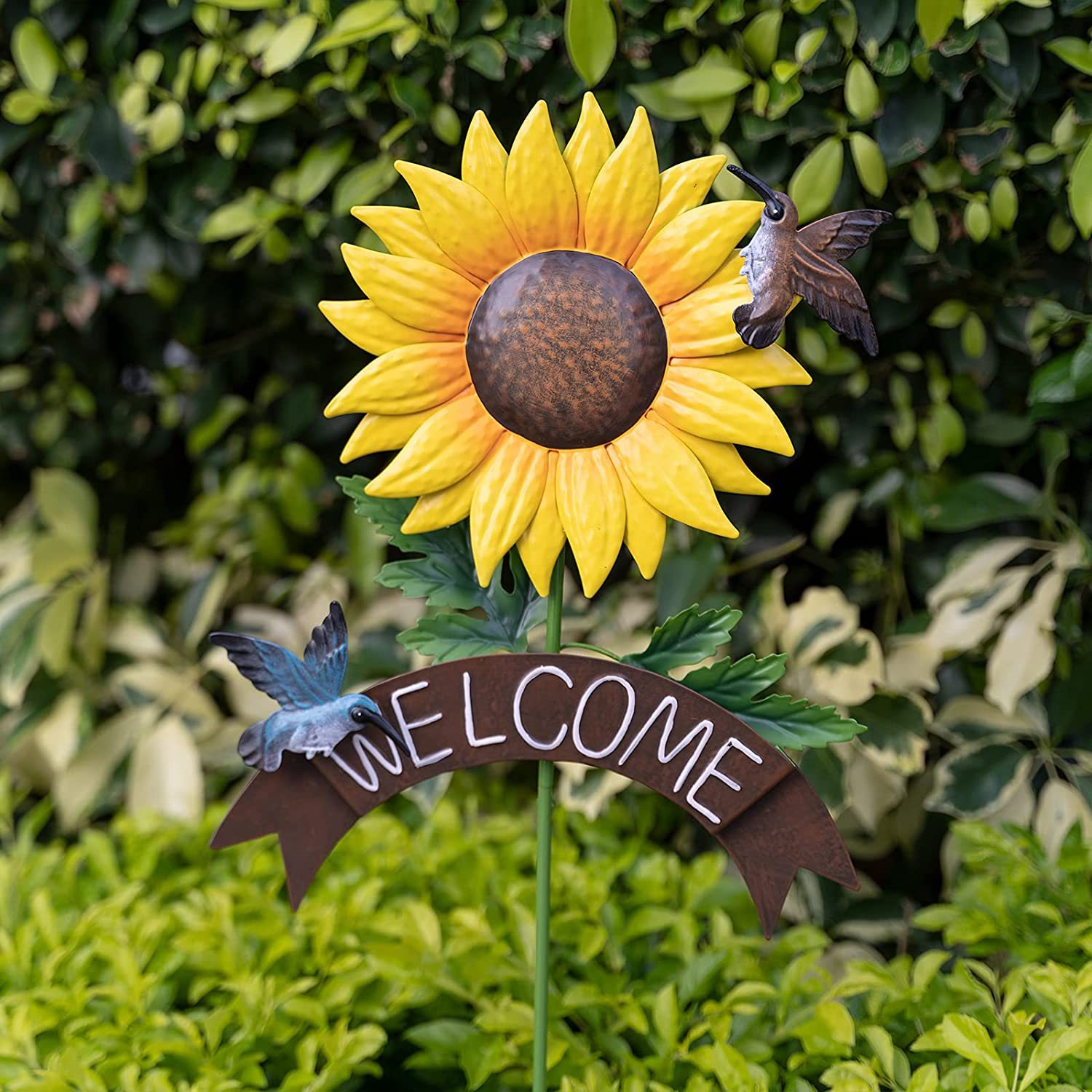 Metal sunflower Garden Stakes/Welcome Door Sign