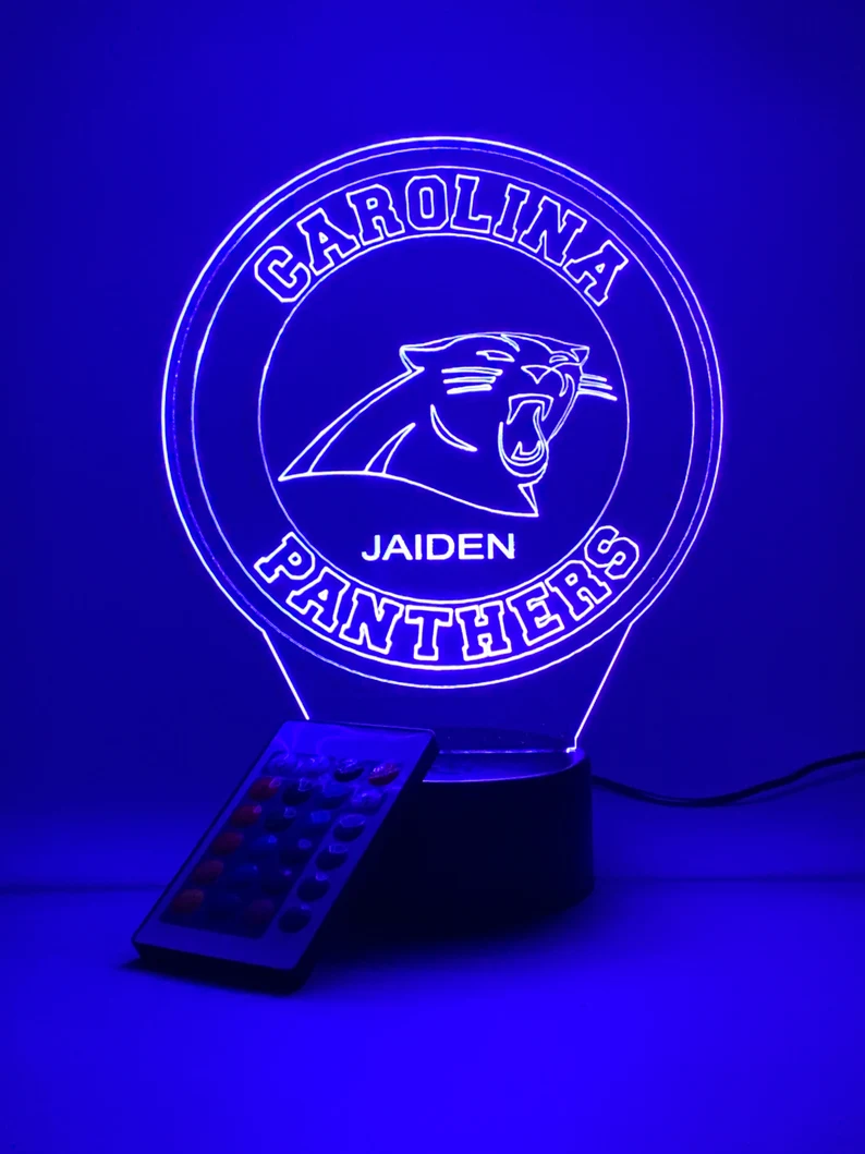 CAROLINA PANTHERS 3D LAMP PERSONALIZED