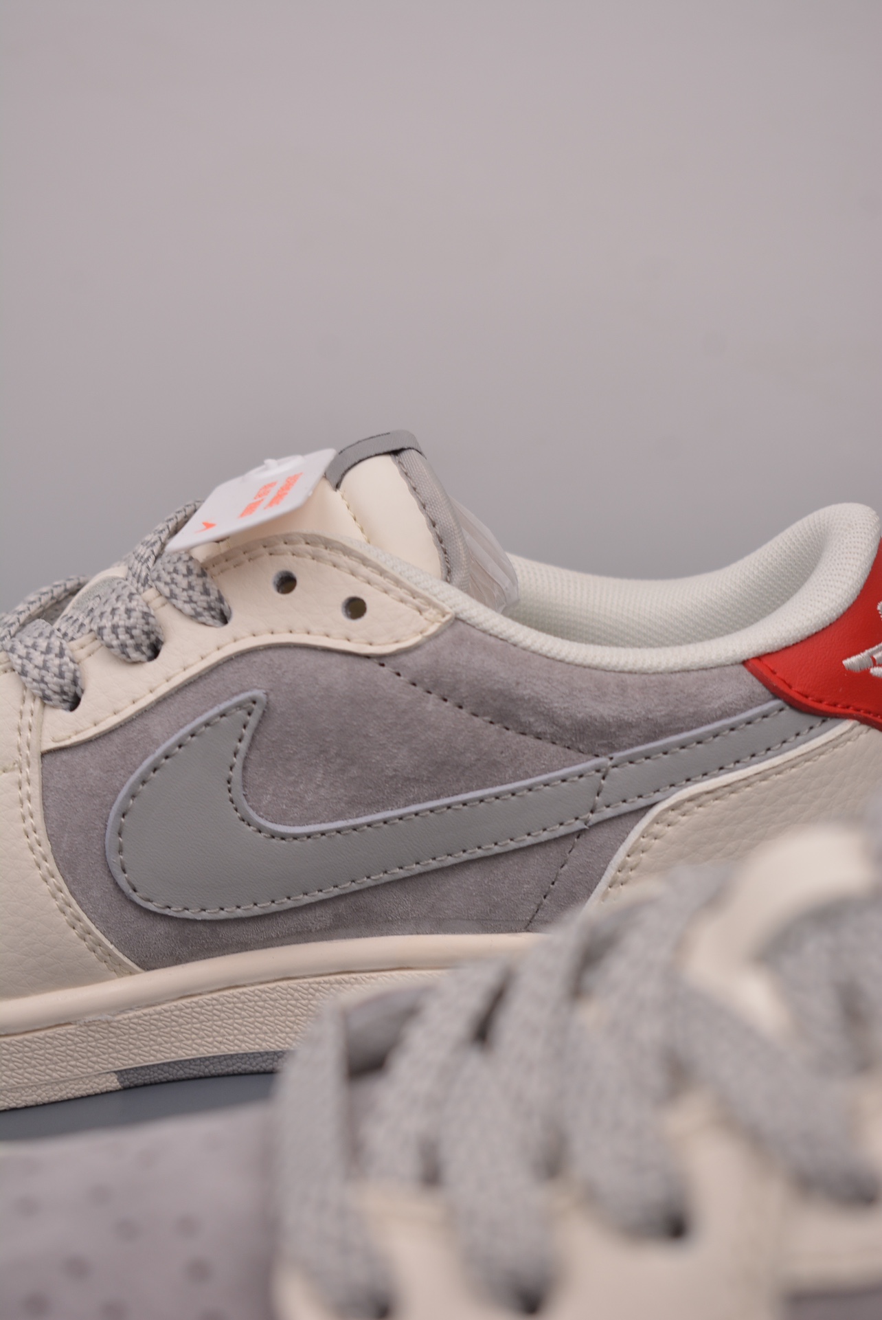 Stussy x Travis Scott x Nike Air Jordan 1 Low OG Beige, Red and Gray SJ2068-130