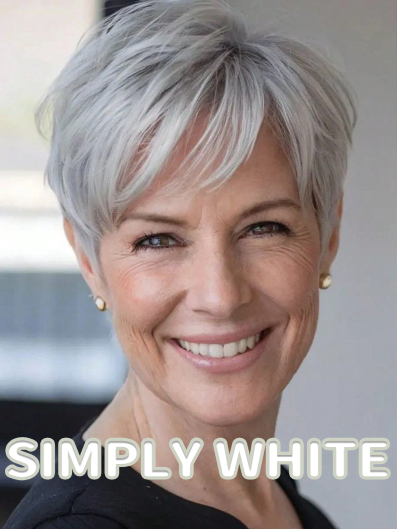 Silver Pixie Wig with Soft Bangs