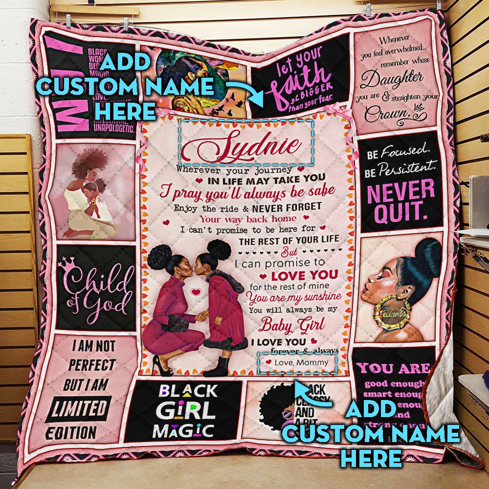 Personalized You Are My Sunshine, Black Woman Quilt Blanket