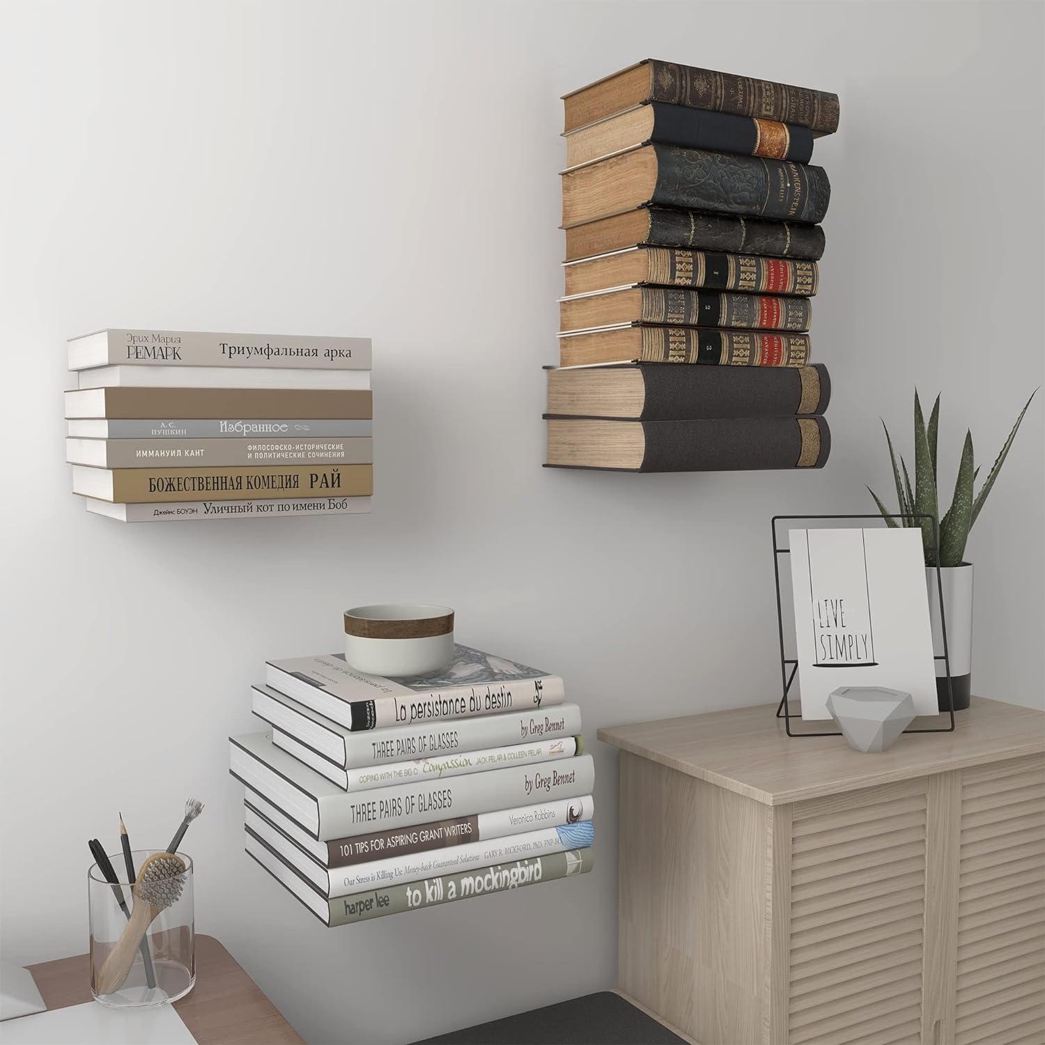 👍Last Day Promotion 60% OFF💥Invisible Floating Bookshelf - Metal Heavy Duty Wall Mounted Book Organizer