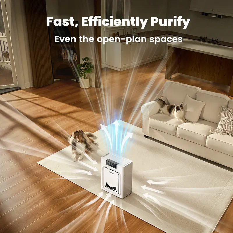 Air Purifiers for Home Pets 3-in-1 Washable HEPA Filter  Dual-Sided Filter with 200g Activated Carbon Pet-Friendly Design Allergen Relief Odor Removal