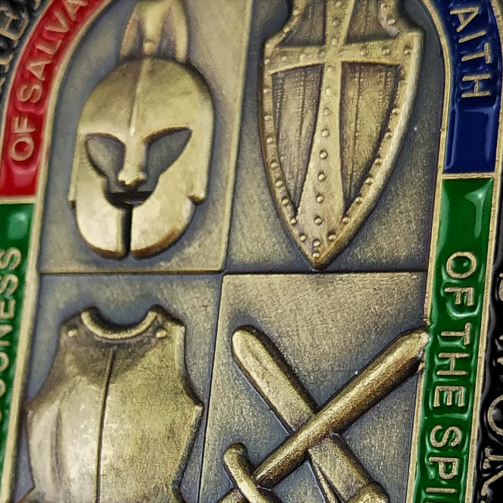 ✝️Armor of God Eph 6:13-17 Amulet Dog Tag – Handcrafted Enamel Detailing, 100% Made in USA, Personalized Christian Gifts for Men & Women