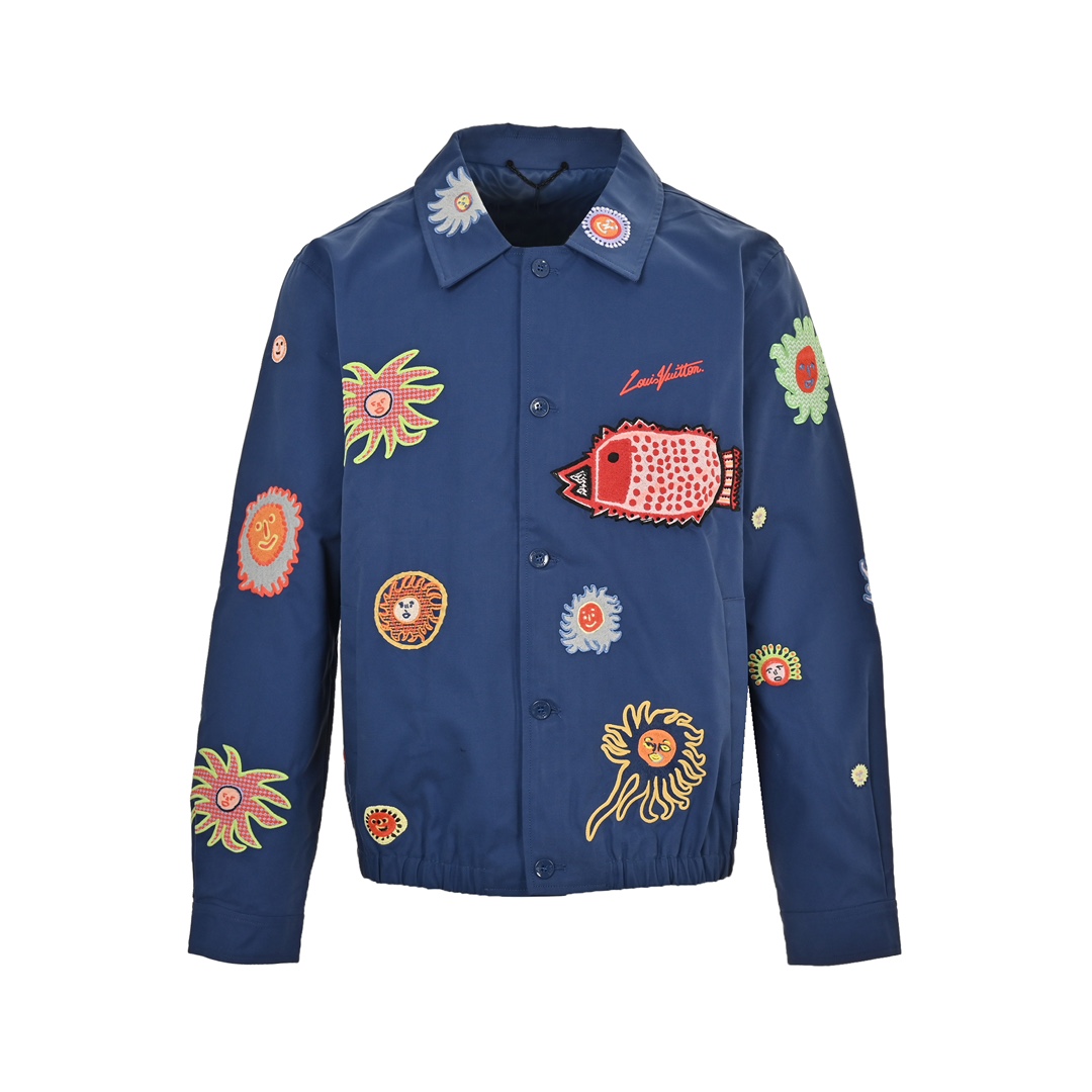 Louis Vuitton 24Fw Yayoi Kusama sunfish embroidered jacket