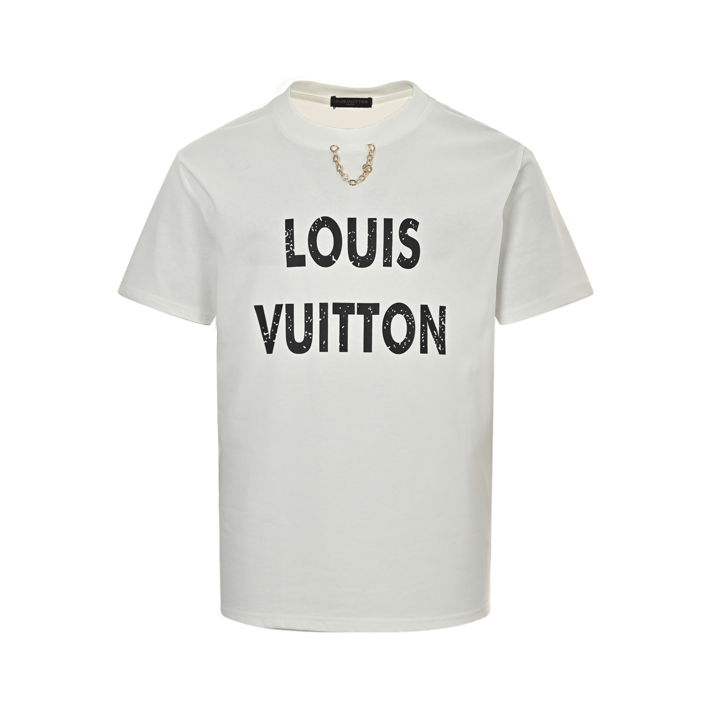 Louis Vuitton 25ss mottled letter print chain short sleeve