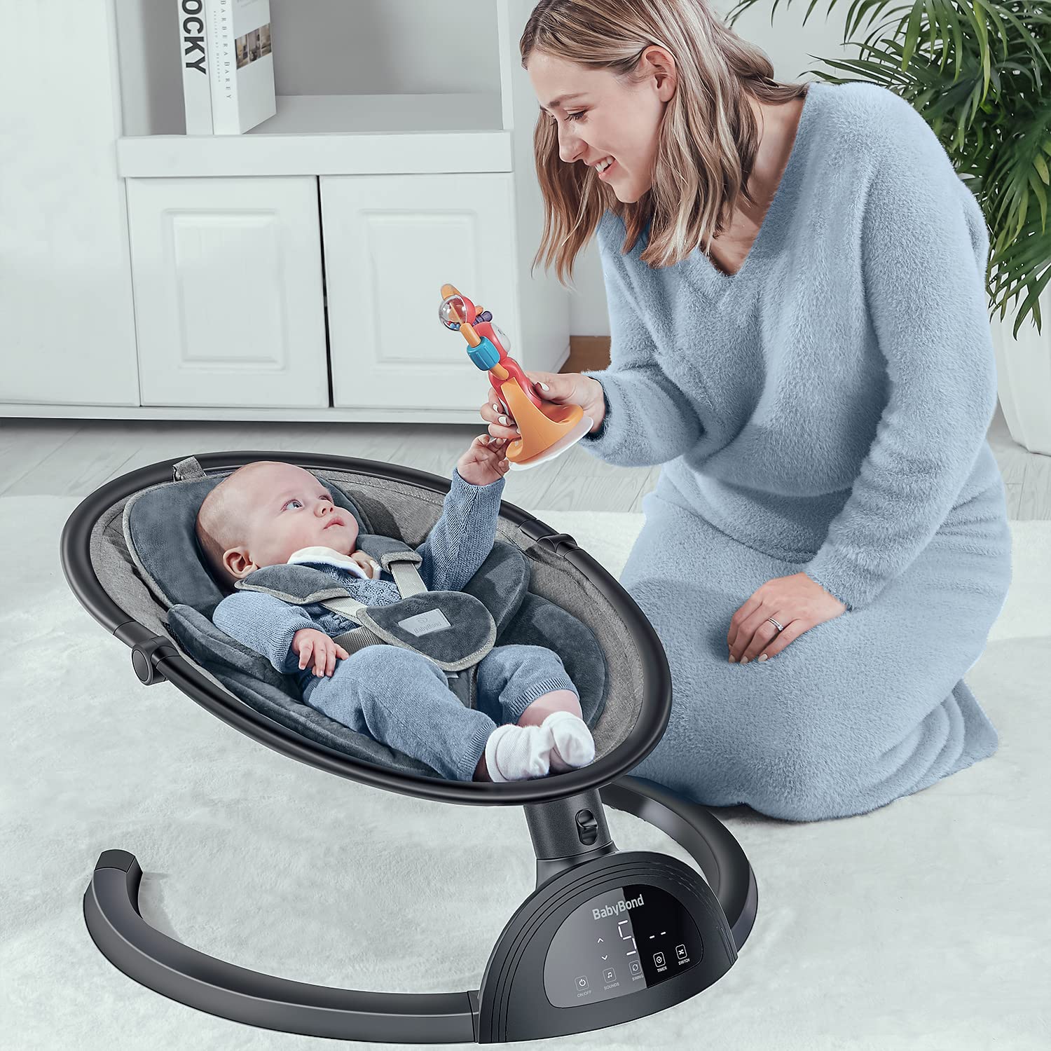 BabyBond Baby Swings for Infants Bluetooth Infant Swing with Music Speaker