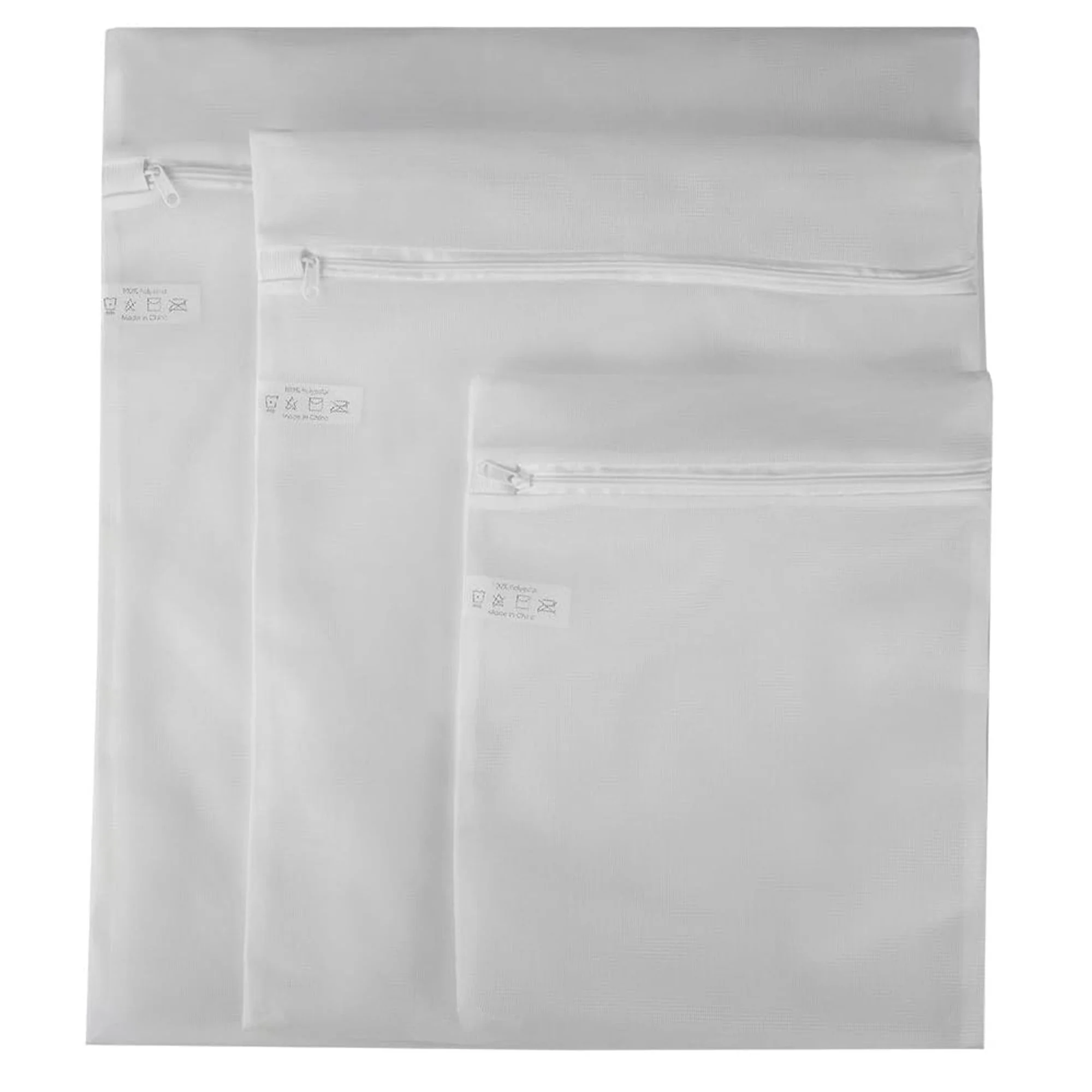Home Basics 3 Piece Micro Mesh Delicate Intimate  Laundry Wash Bag, White