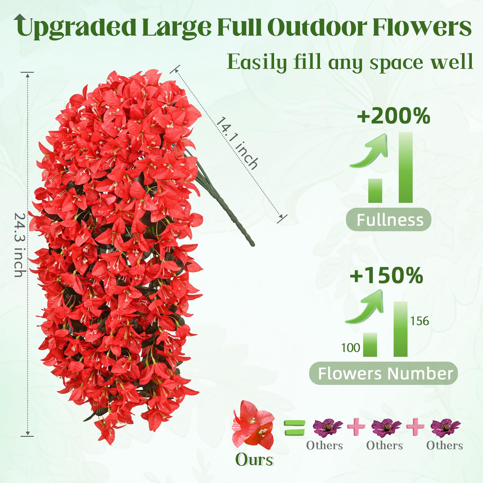 🔥ON SALE - 45% OFF🔥Realistic Faux Silk Bougainvillea Flowers, - UV resistant, Waterproof, Windproof