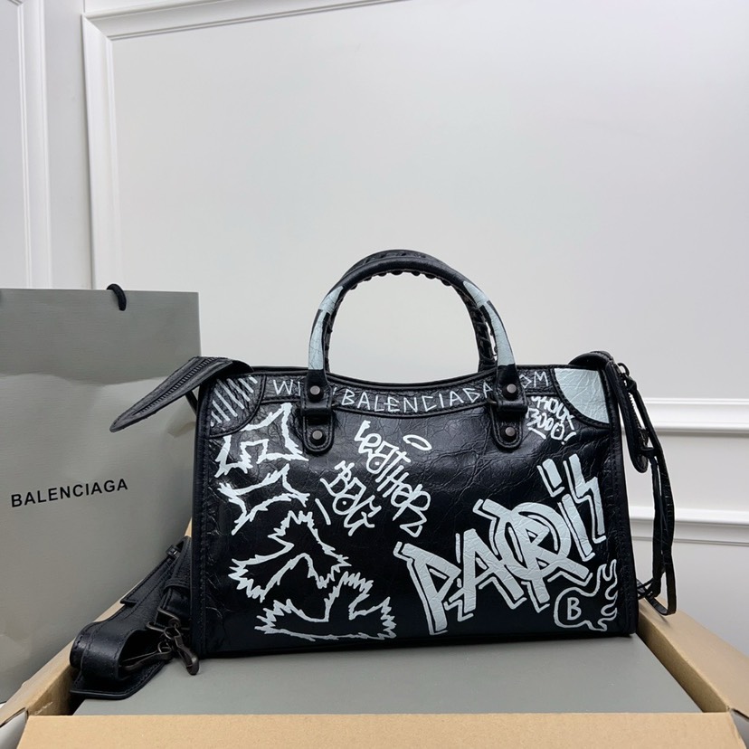 Balenciaga Mini City Graffiti Tote Bag