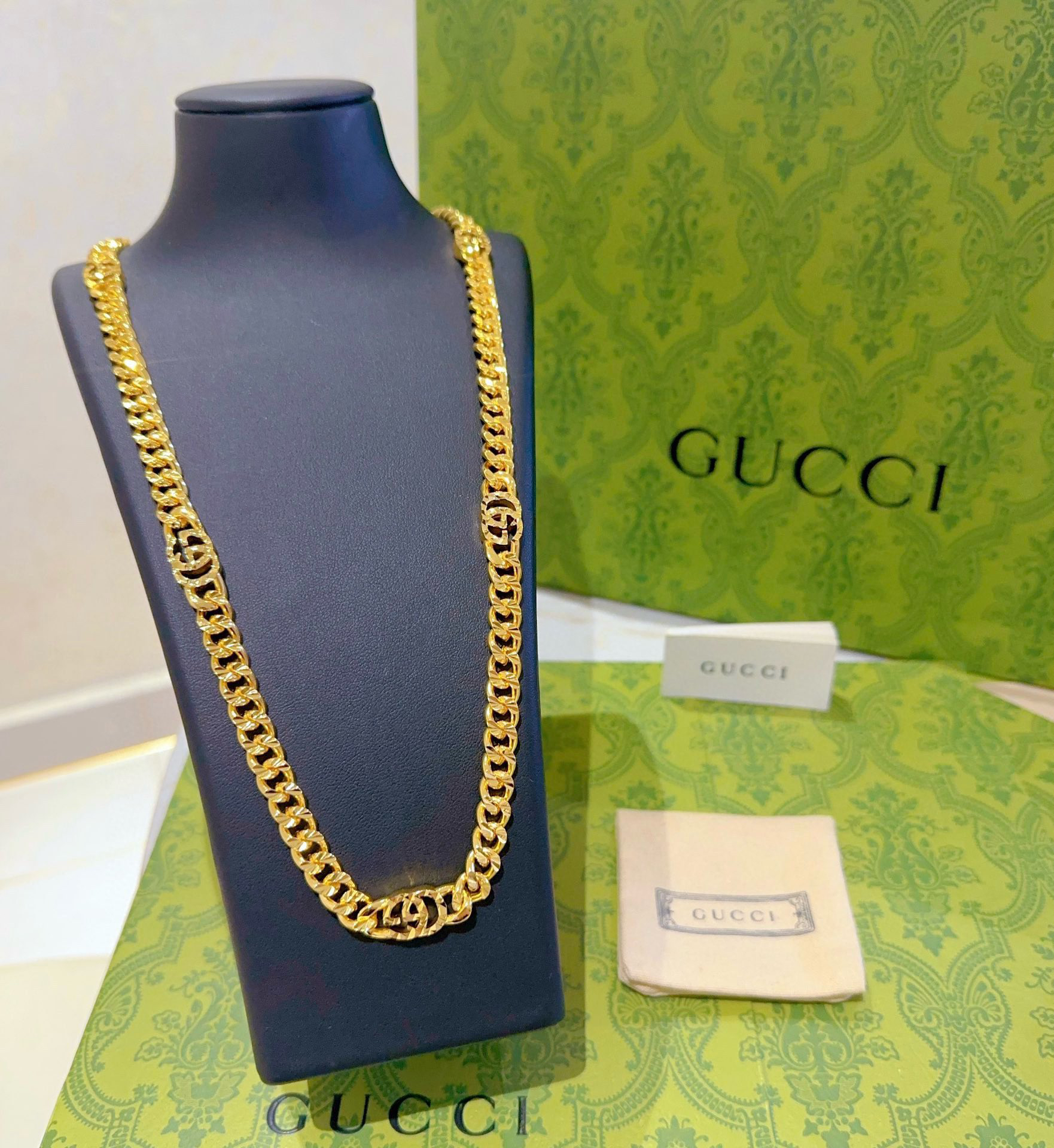Gucci Anger Forest Double G Single Buckle Necklace