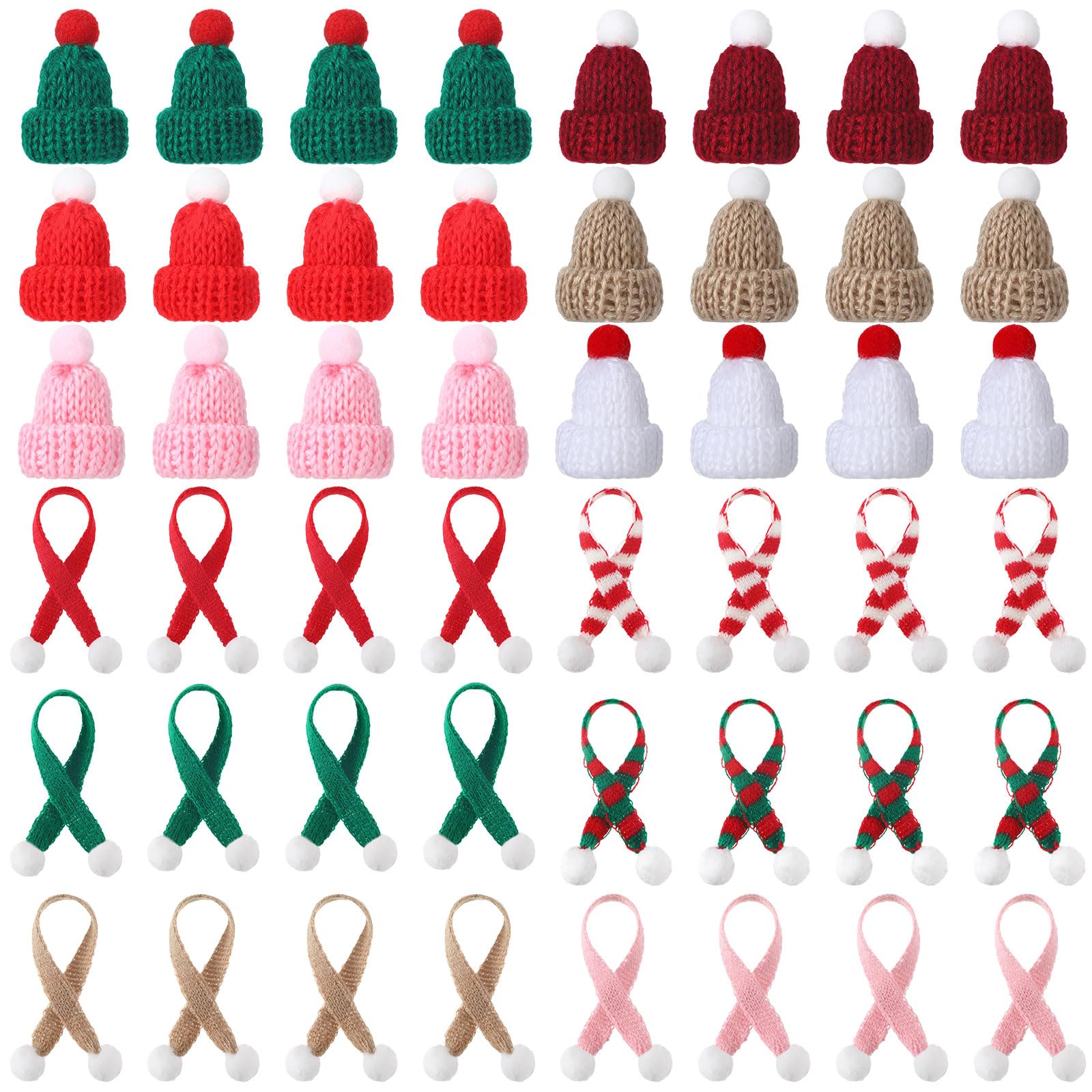 🔥Last Day 50% OFF🔥24/48/72/96 Pcs Mini Christmas Hats and Mini Scarf Set