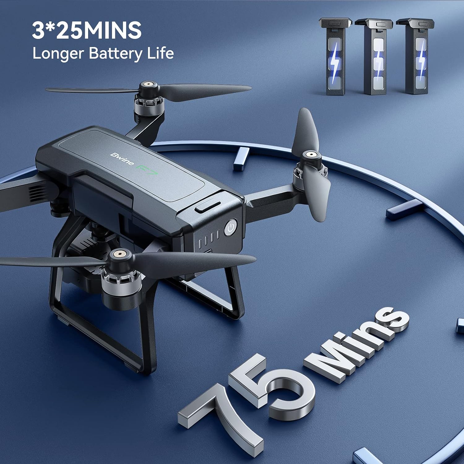 Bwine GPS Drones with Camera for Adults 4K Night Vision 3-Aix Gimbal 2Mile Long Range