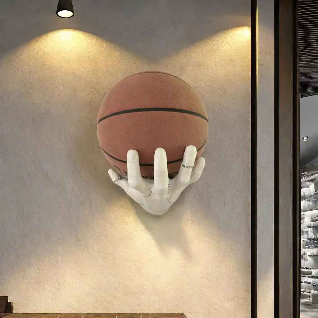Creative Wall Mounted Basketball Holder, 1 Count Resin Hand-Shaped Basketball Display Rack, Display Shelf, Basketball Storage Rack, Home Decor Supplies, Rack Only #GLOBAL PICKS