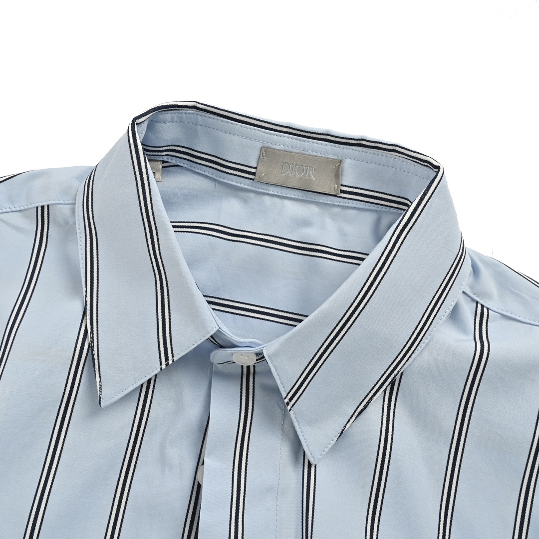 Dior 24Fw pocket embroidered striped shirt