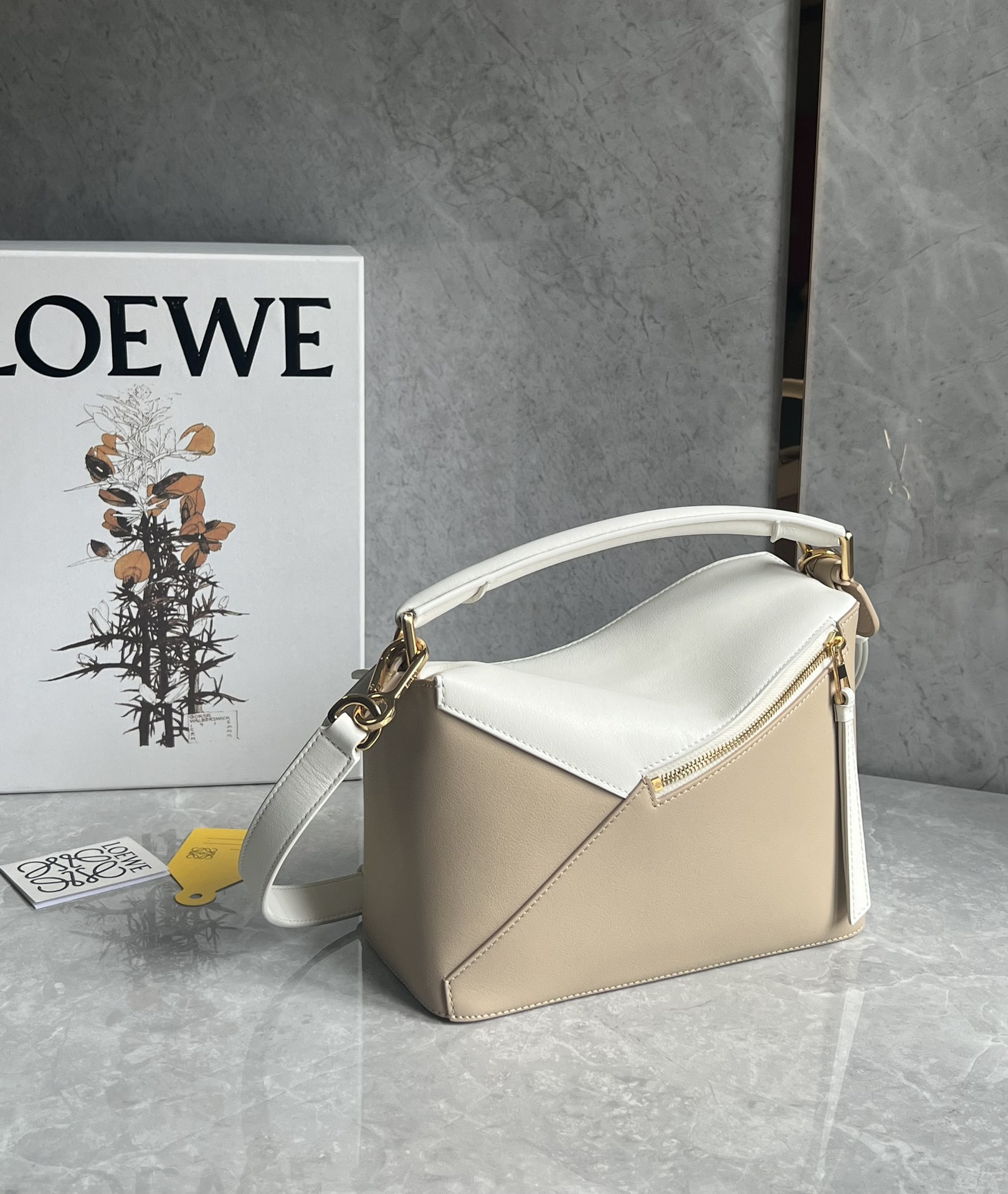 Loewe suede colorblocked zzle bag 0681