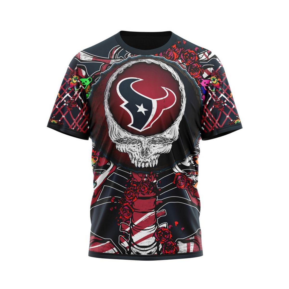 HOUSTON TEXANS 3D HOODIE MIX GRATEFUL DEAD