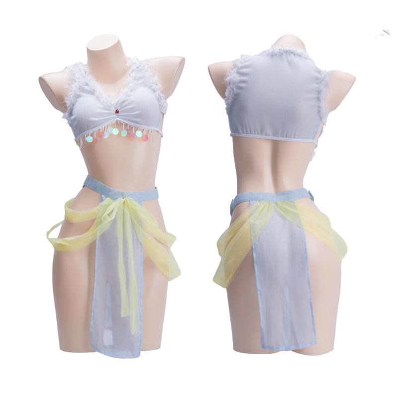Cosplay Sexy Plush Top See-through Mesh Skirt Lingerie