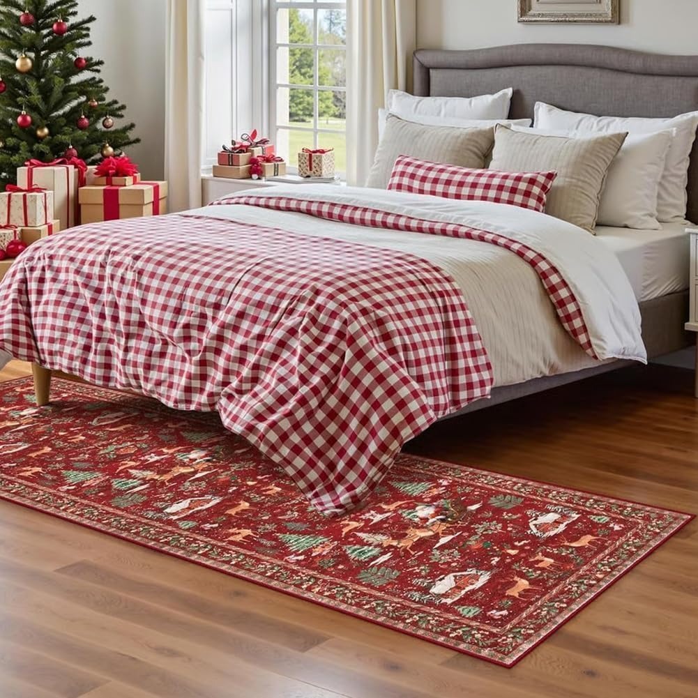 🎄Early Christmas Sale - 50% OFF🔥Christmas Reindeer & Trees Runner Mat (20
